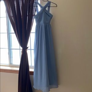 Junior Bridesmaid Dress JJHouse A-line Blue V-neck